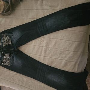 Miss Me Black Boot Cut Jeans with Embellished Pockets